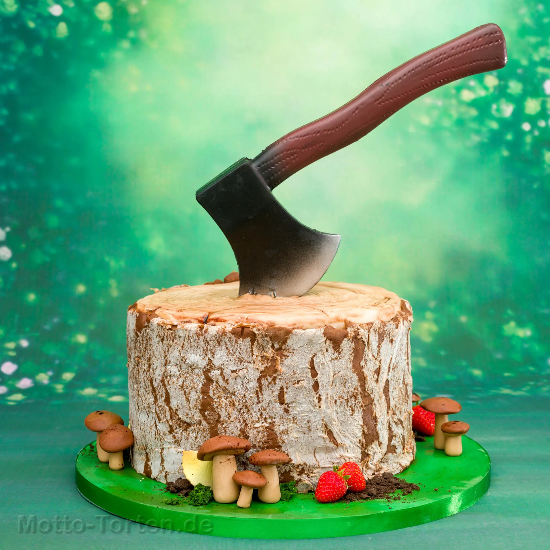 3D-Torte in Form eines Baumstumpfs