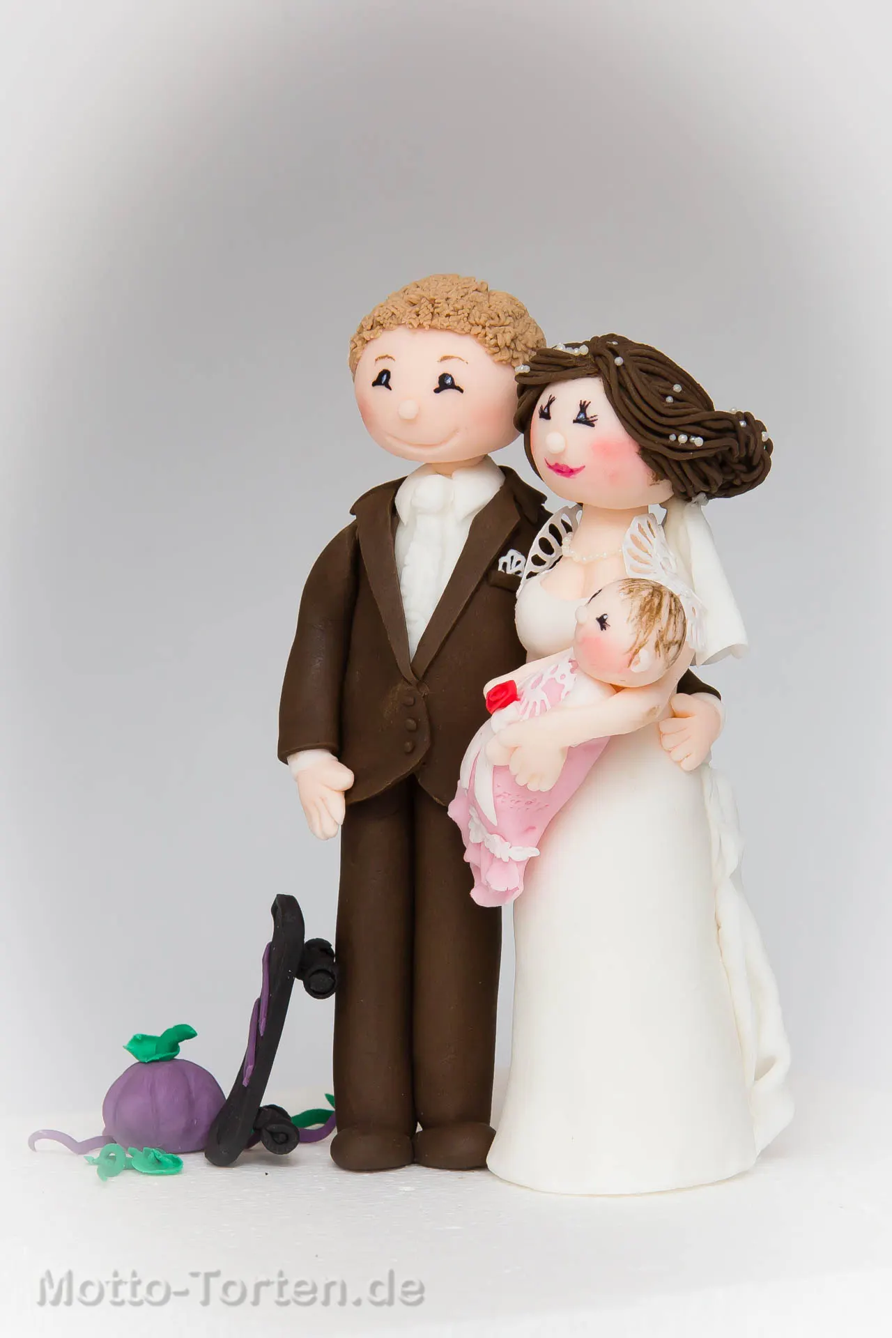 Handmodellierte Brautpaar-Figur aus Fondant