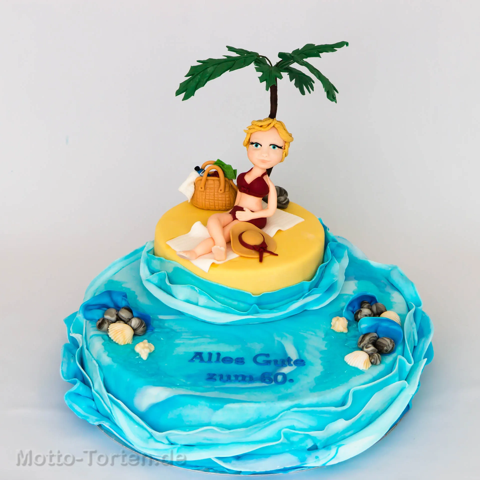 Geburtstagstorte mit Insel-Motiv