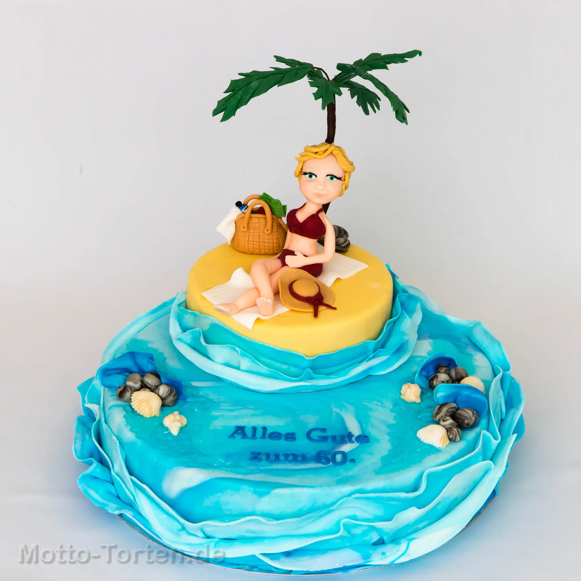Geburtstagstorte mit Insel-Motiv