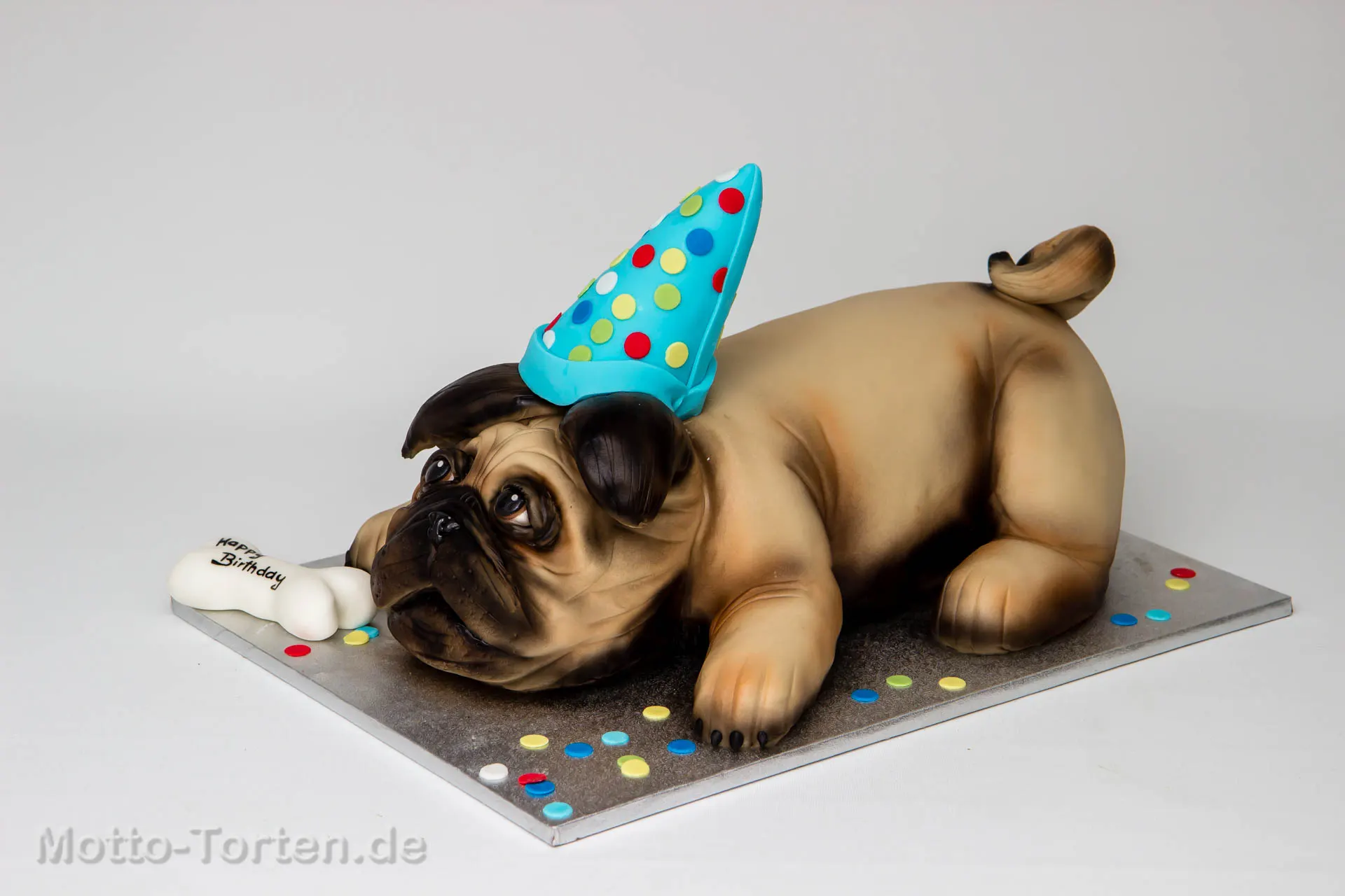 3D-Torte in Form eines Mopses