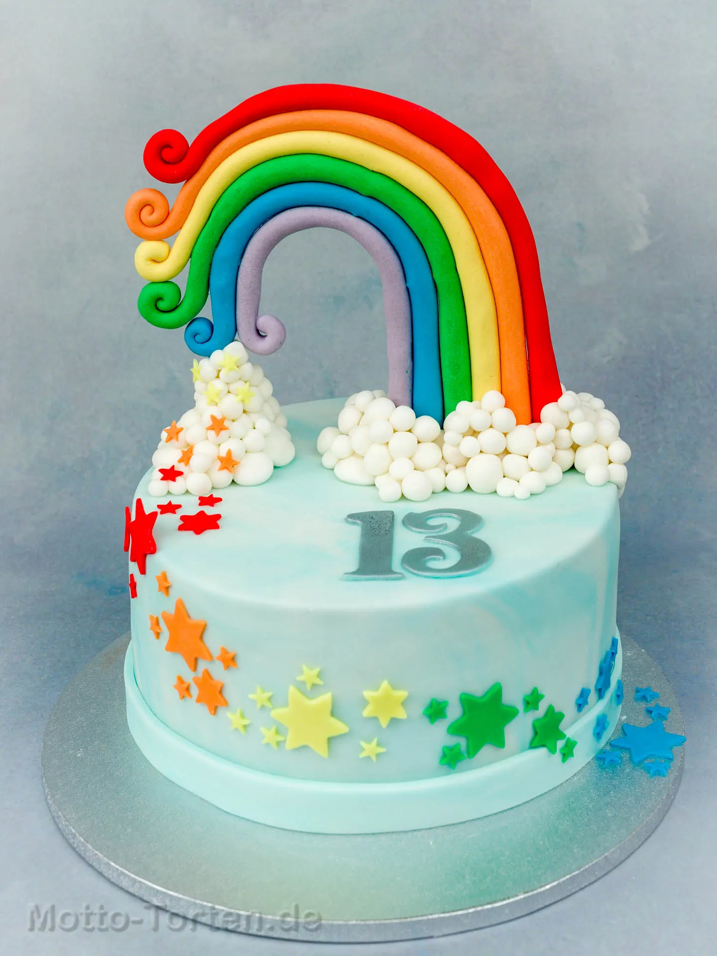 Bunte Regenbogen-Geburtstagstorte