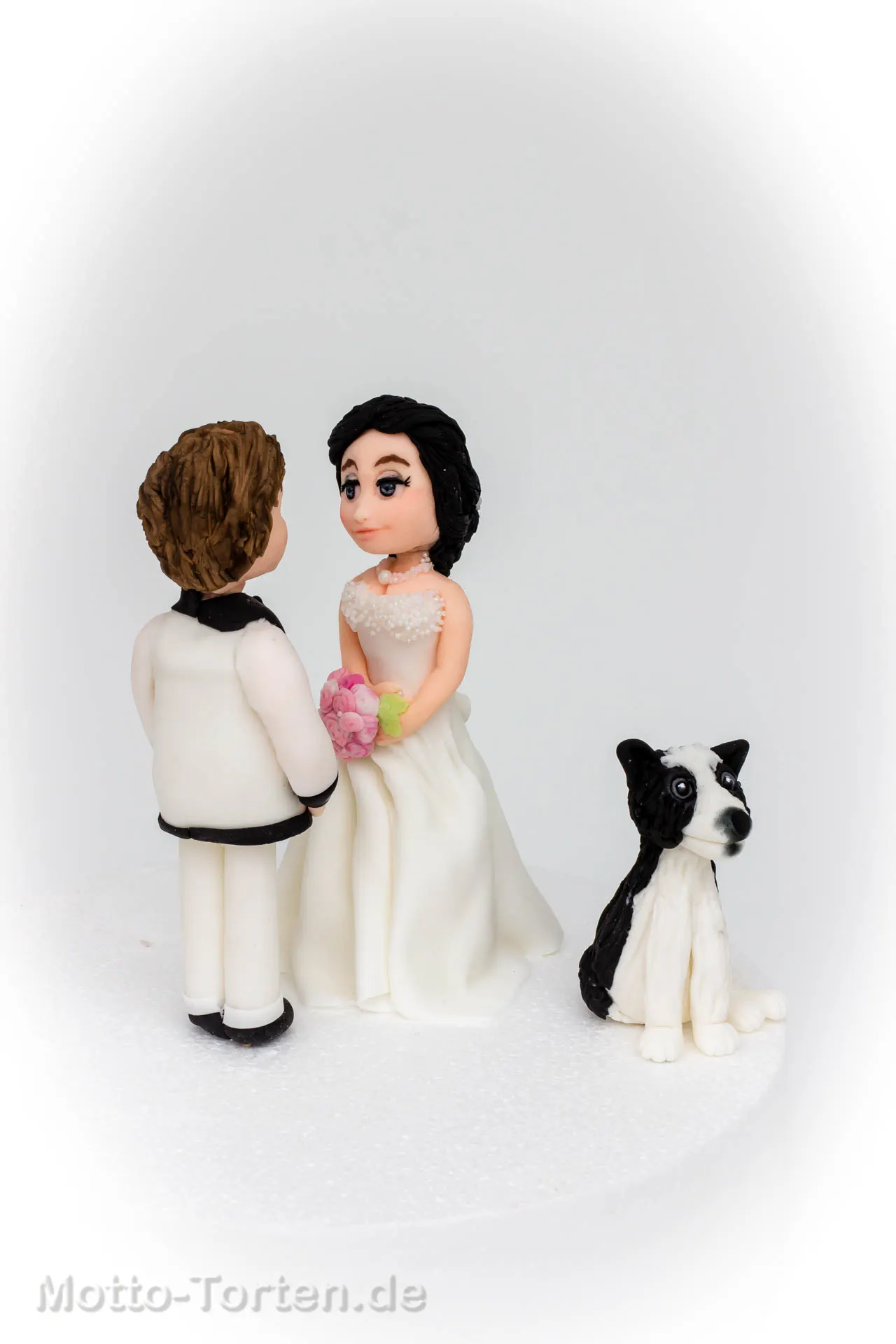 Hochzeitsfigur Brautpaar mit Hund