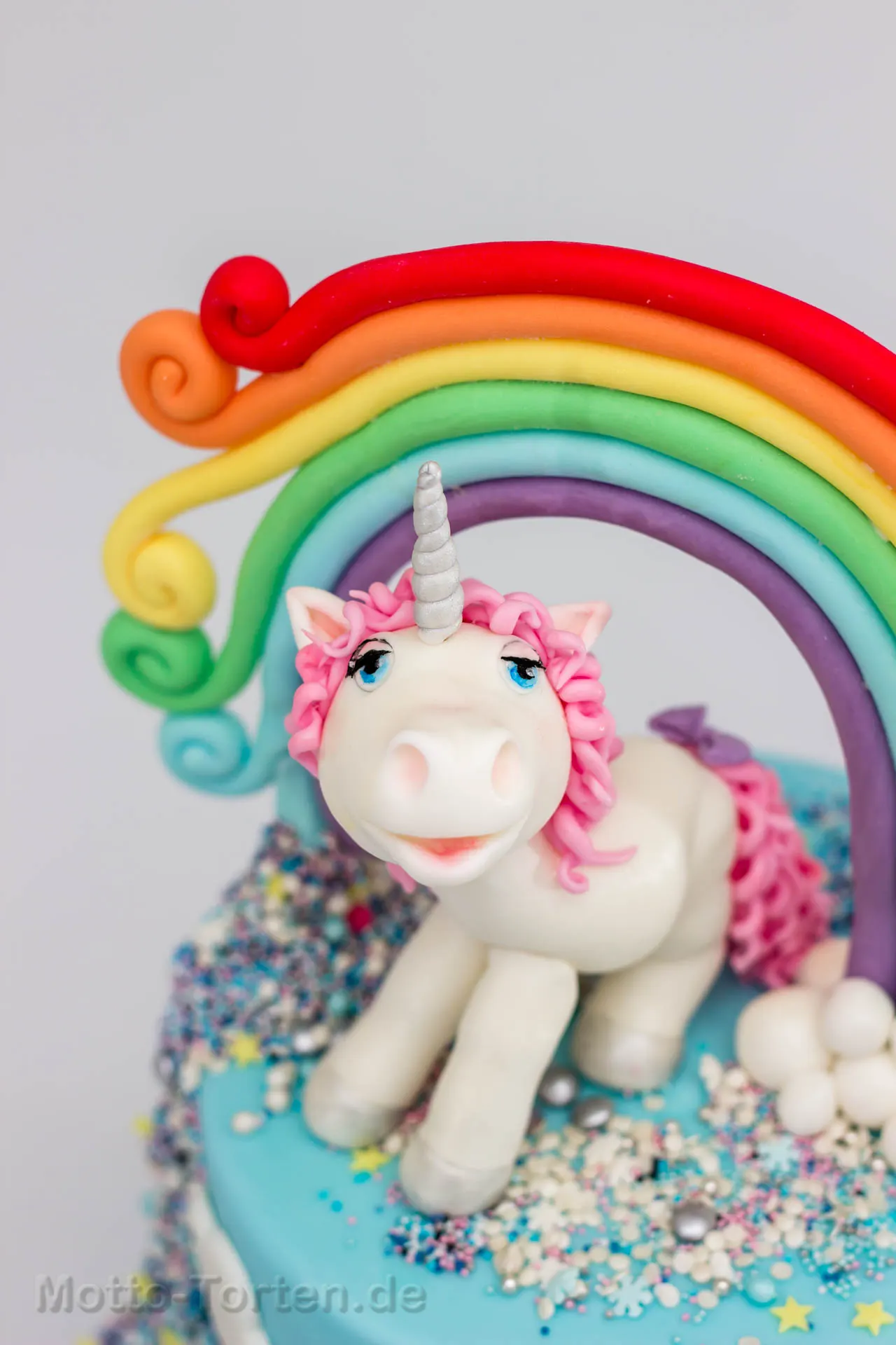 Pastellfarbene Einhorn-Geburtstagstorte – Ansicht 2