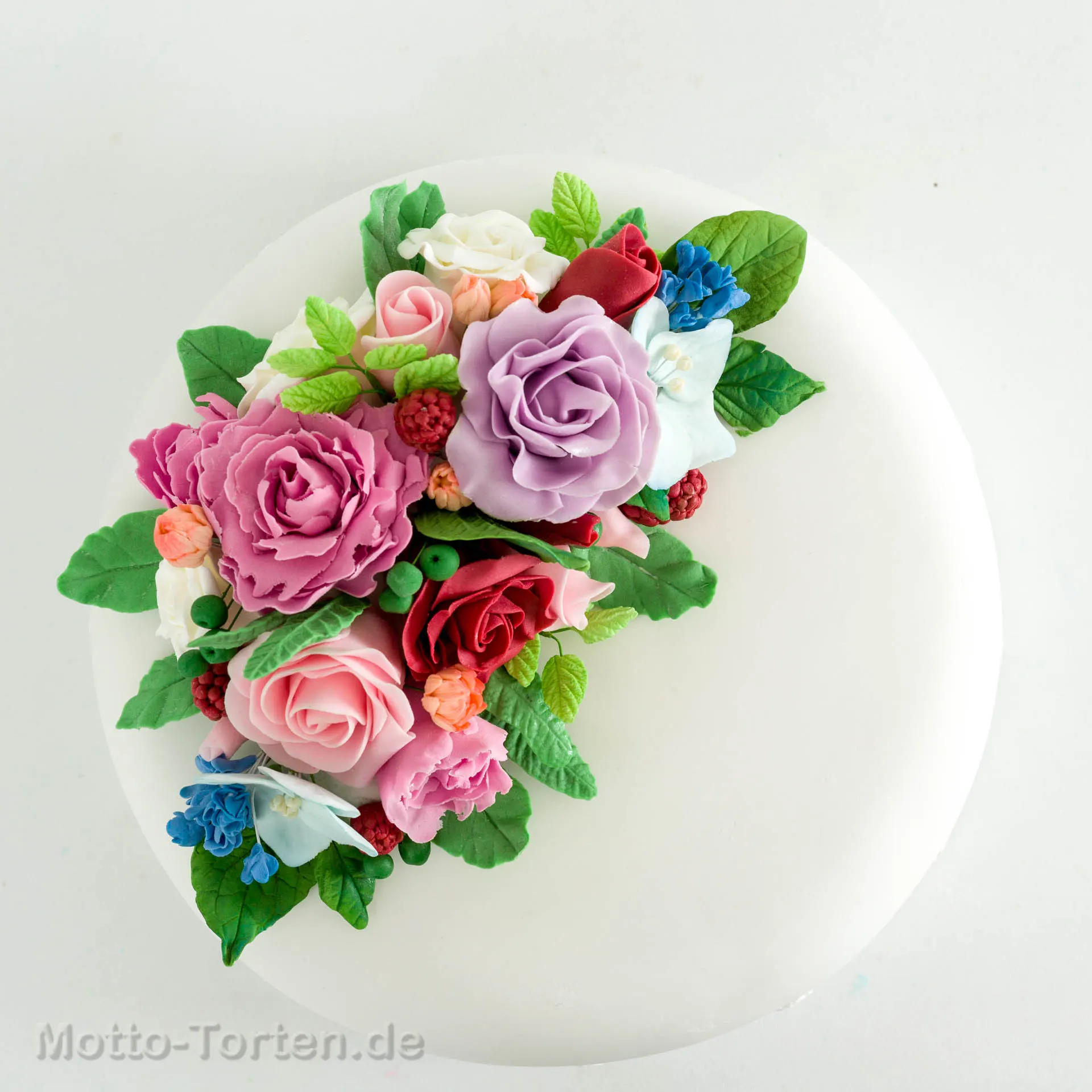 Geburtstagstorte mit Zuckerblüten – Ansicht 2