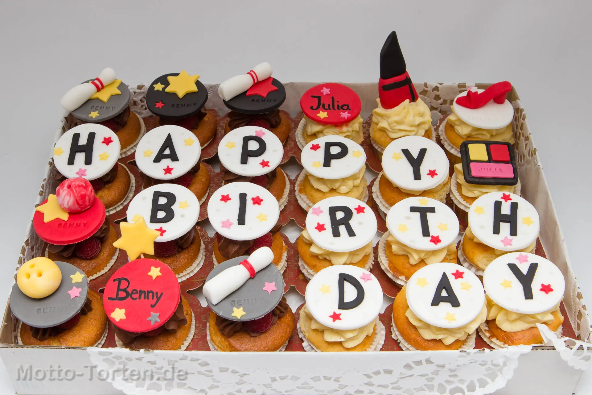 Cupcakes mit Happy Birthday Schriftzug