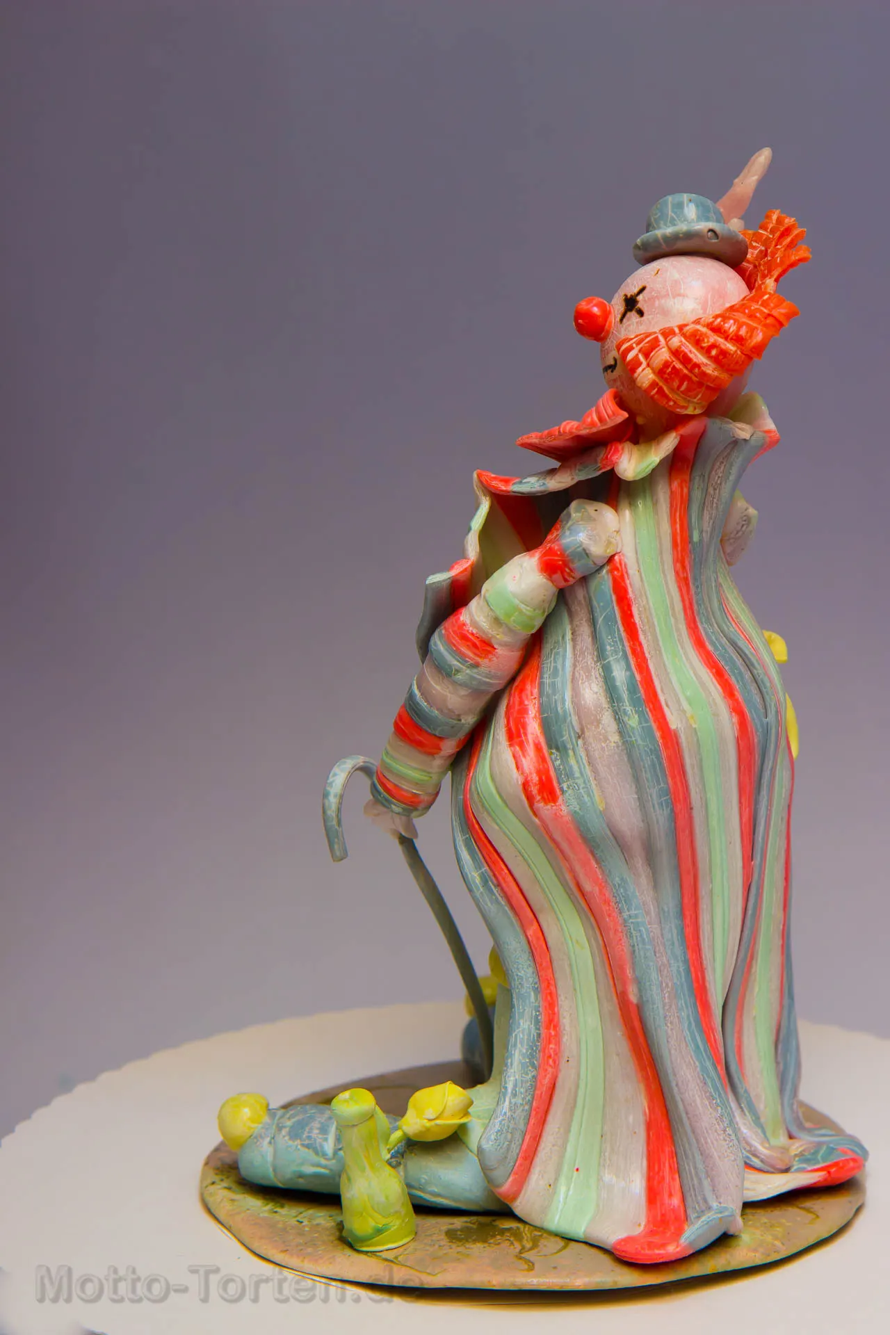 Clown aus gezogenem und geblasenem Zucker