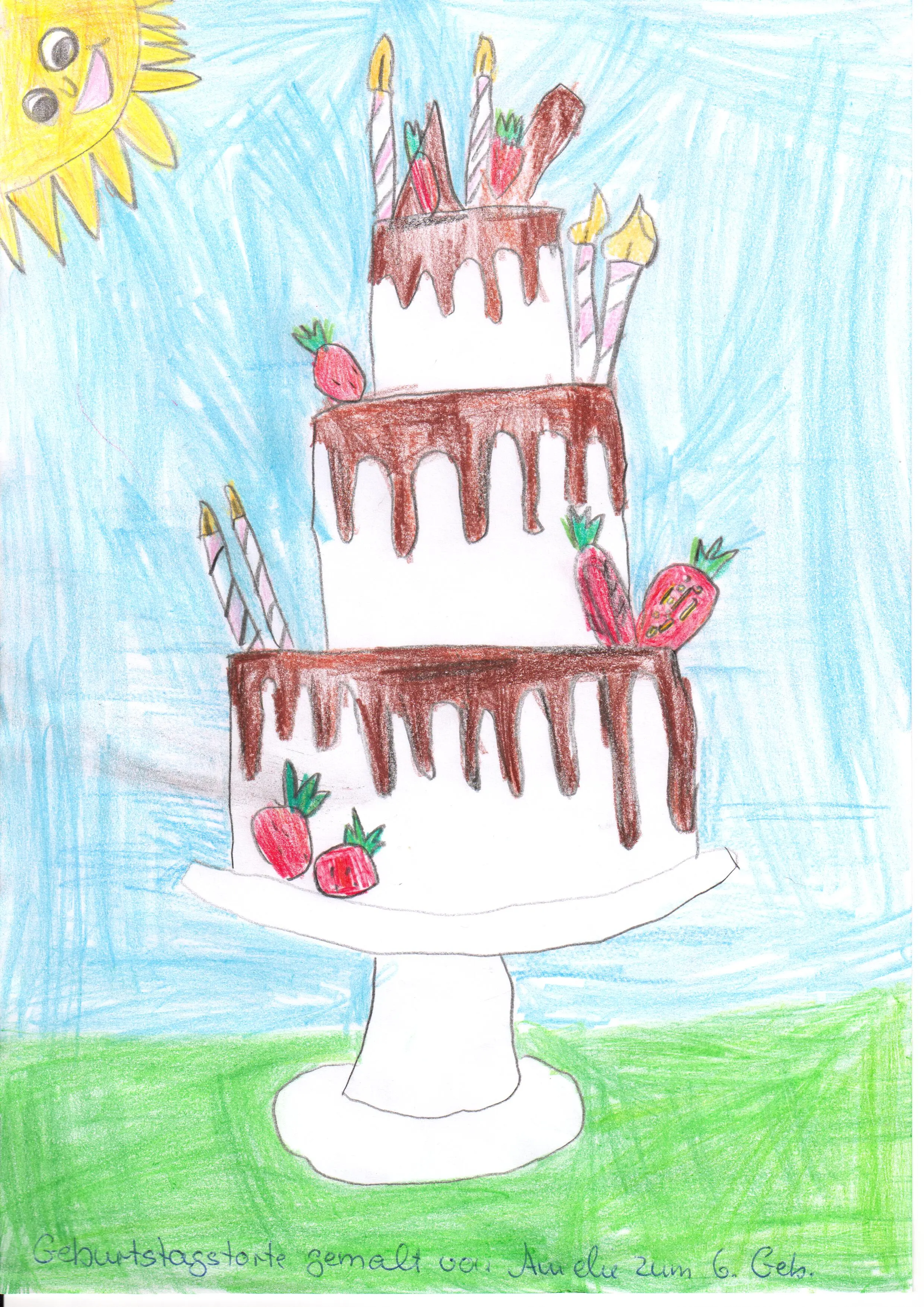 So hat Amelie sich ihre Torte gemalt