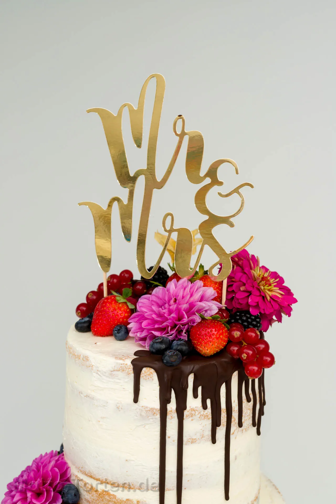 Hochzeitstorte mit Caketopper ohne Fondant