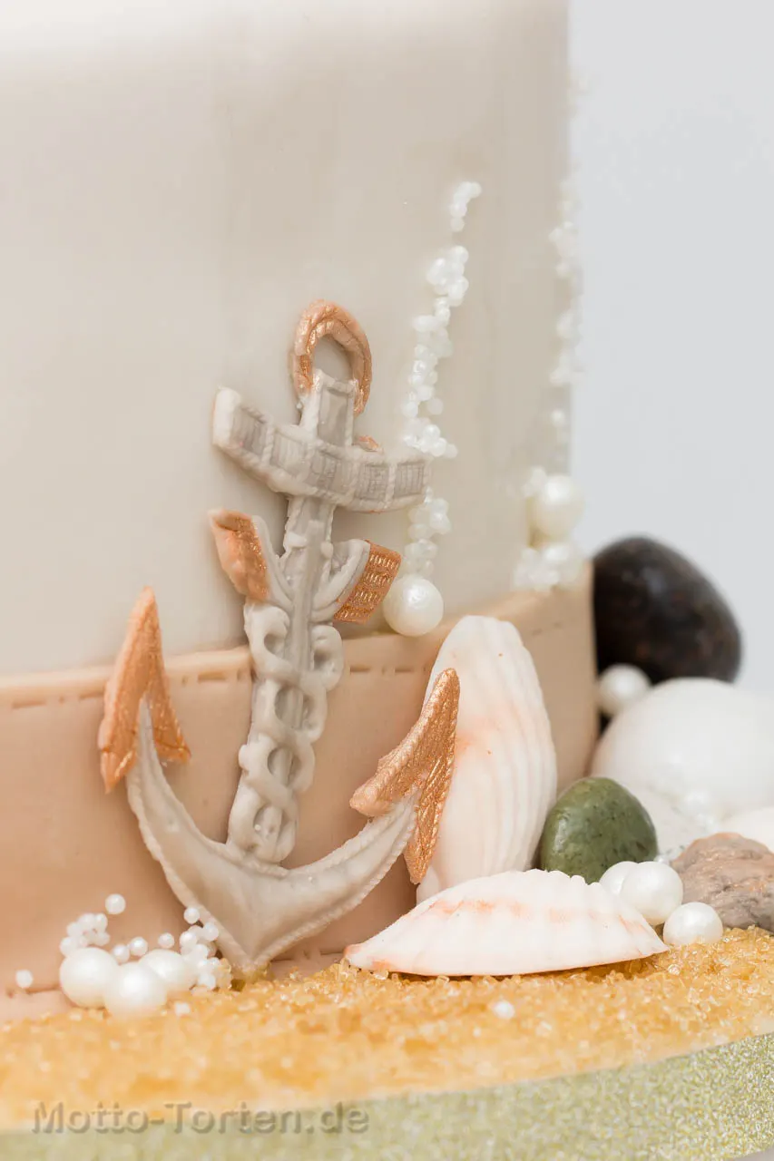 Detailbild des Fondantankers und der Muscheln
