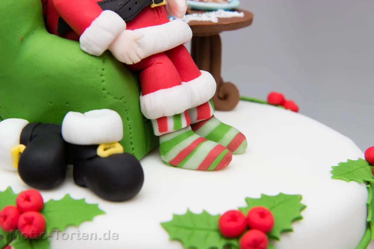 Weihnachtsmann mit Ringelsocken