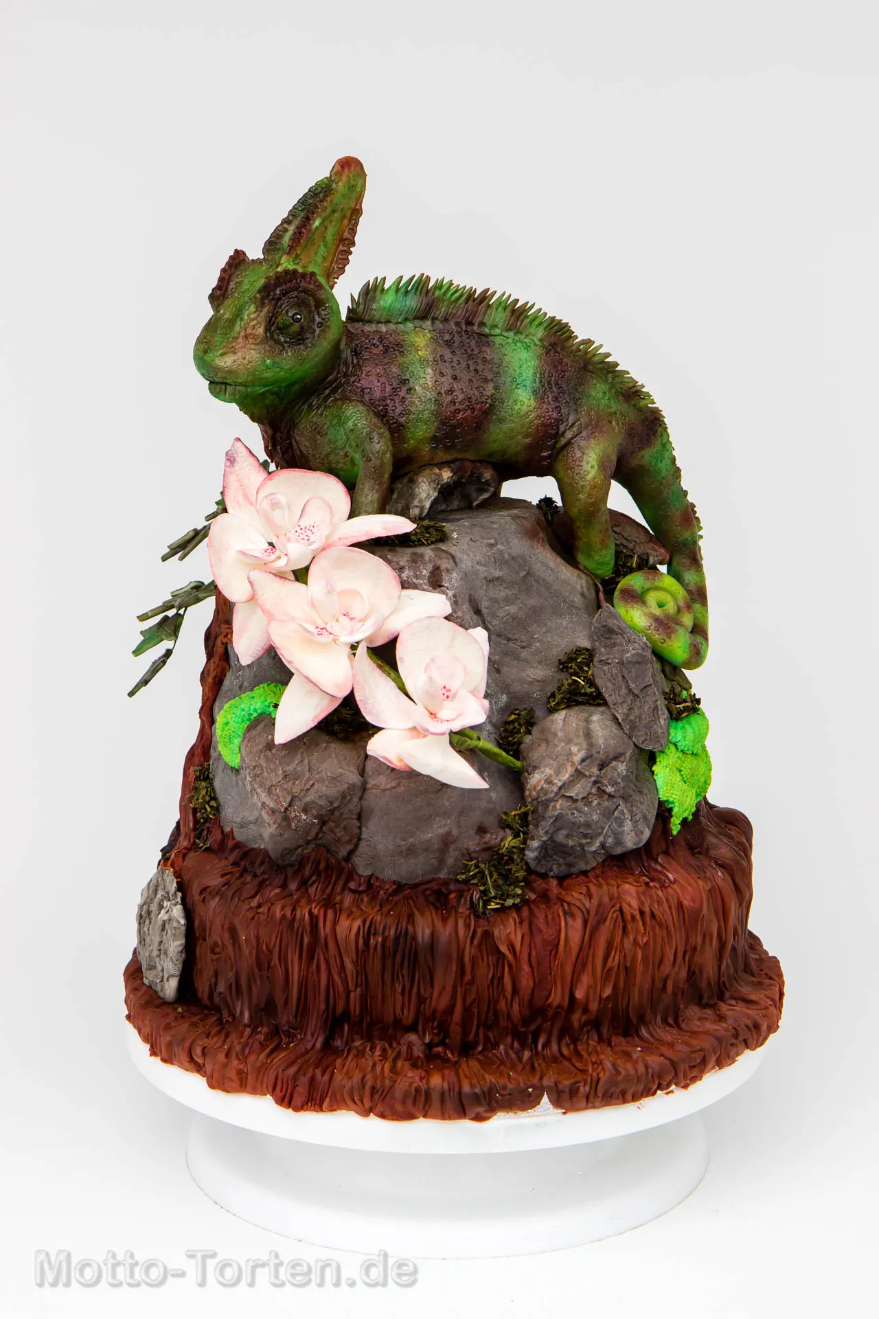 Hochzeitstorte mit Chamäleon aus Fondant