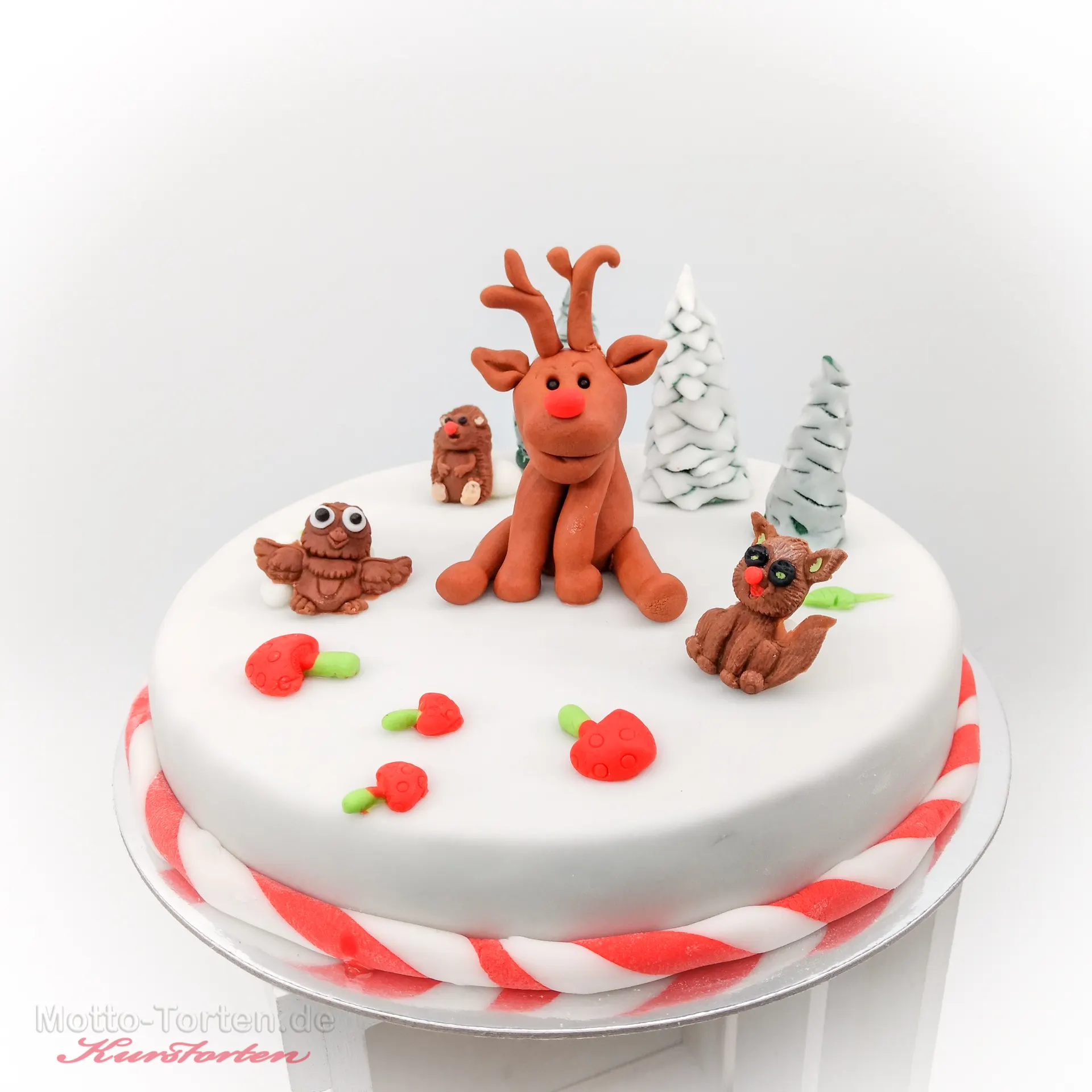Mit Fondant eingedeckte Torte aus dem Fondanttorten-Basiskurs